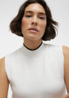 Vero Moda Flouncy Sleeveless Contrast Trim Knitted Sweater, Birch