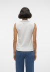 Vero Moda Flouncy Sleeveless Contrast Trim Knitted Sweater, Birch