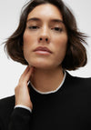 Vero Moda Flouncy Contrast Trim Knitted Sweater, Birch and Black