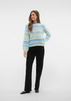 Vero Moda New Embrace Striped Knitted Jumper, Dutch Canal