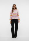 Vero Moda New Embrace Stiped Knitted Jumper, Parfait Pink
