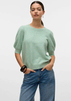 Vero Moda Doffy Short Sleeve Knit Sweater, Birds Egg Green