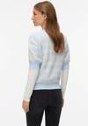 Vero Moda Doffy Short Sleeve Striped Knit Sweater, Blue and Cream