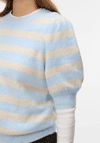 Vero Moda Doffy Short Sleeve Striped Knit Sweater, Blue and Cream