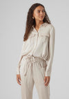 Vero Moda Mary Dana Bomber Shirt, Pumice Stone