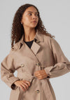 Vero Moda Doreen Long Trench Coat, Oatmeal