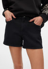 Vero Moda Tess Mid Rise Denim Shorts, Black