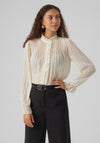 Vero Moda Gea Sheer Chiffon Shirt, Birch