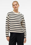 Vero Moda Saba Striped Boxy Jumper, Cream and Black