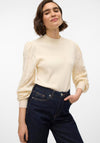 Vero Moda Limone High Neck Sweater, Cream