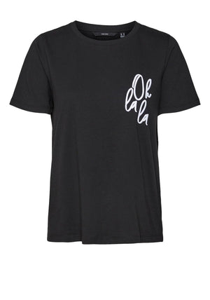 Vero Moda Line Oh La La T-Shirt, Black