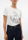 Vero Moda Line Abstract Graphic T Shirt, White