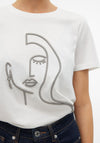 Vero Moda Line Abstract Graphic T Shirt, White