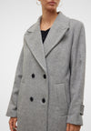 Vero Moda Anna Long Wool Coat, Light Grey