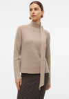 Vero Moda Zoey Wrap Neck Pullover, Beige