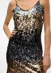 Vero Moda Ria Sequin Ombre Strappy Dress, Silver