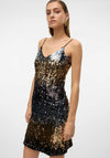 Vero Moda Ria Sequin Ombre Strappy Dress, Silver