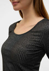 Vero Moda Cora Ribbed Glitter Top, Black