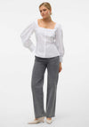 Vero Moda Friba Milkmaid Blouse, White