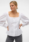 Vero Moda Friba Milkmaid Blouse, White