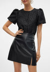 Vero Moda Nelly Faux Leather Mini Skirt, Black