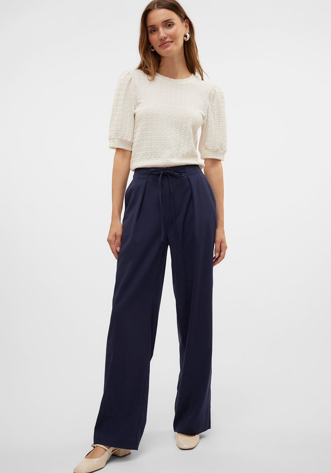 Vero Moda Isolde Wide Leg Trousers, Navy