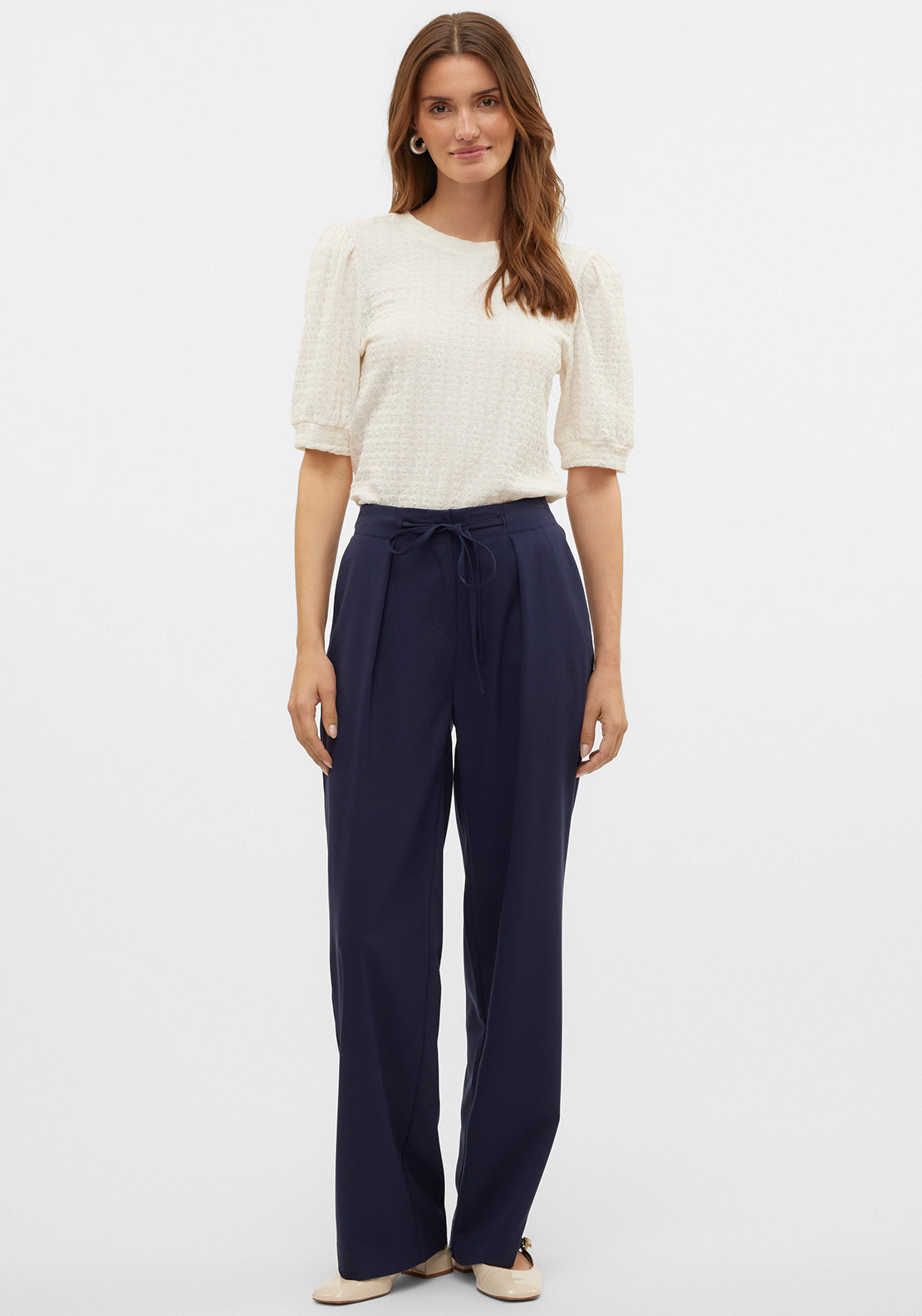 Vero Moda Isolde Wide Leg Trousers, Navy
