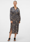 Vero Moda Vilja Floral Print Shirt Dress, Navy