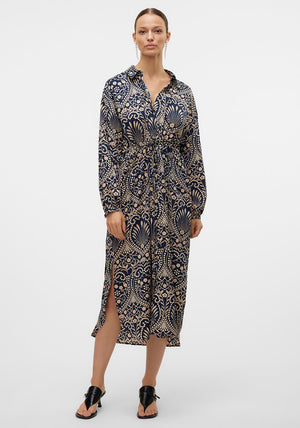 Vero Moda Vilja Floral Print Shirt Dress, Navy