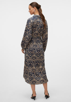 Vero Moda Vilja Floral Print Shirt Dress, Navy