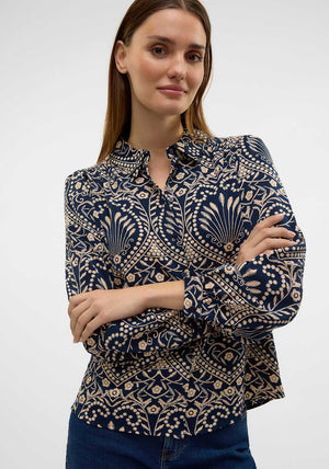 Vero Moda Vilja Floral Patterned Shirt, Navy