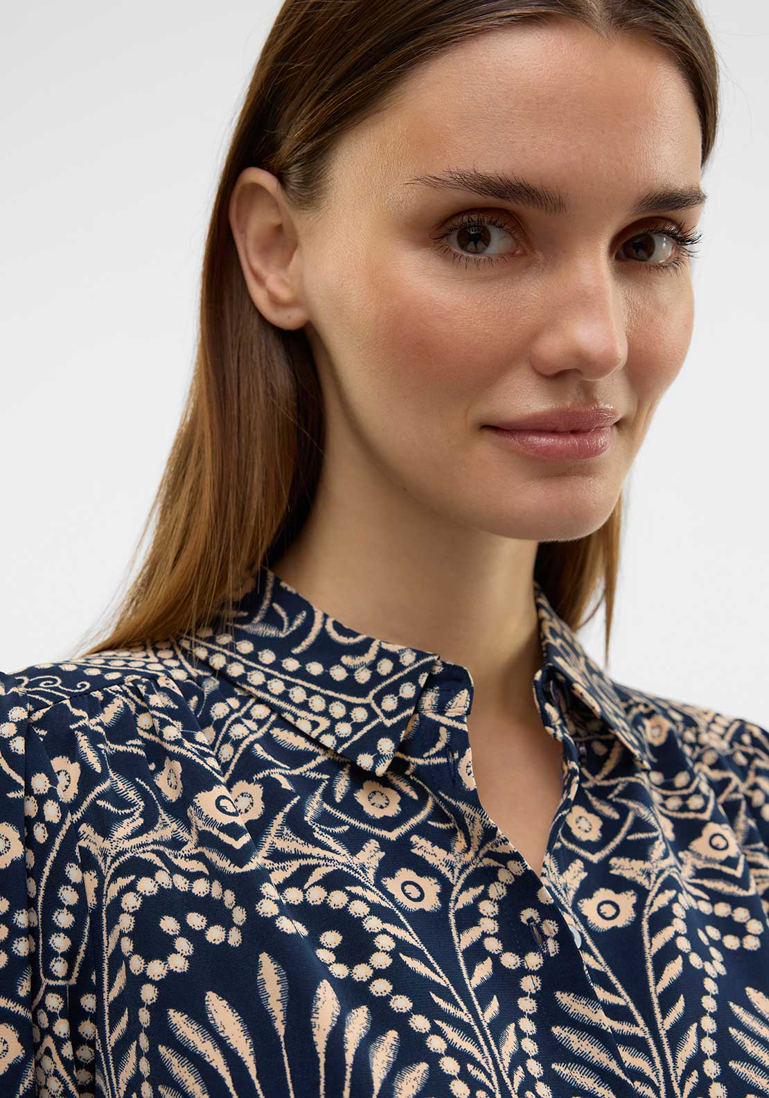 Vero Moda Vilja Floral Patterned Shirt, Navy