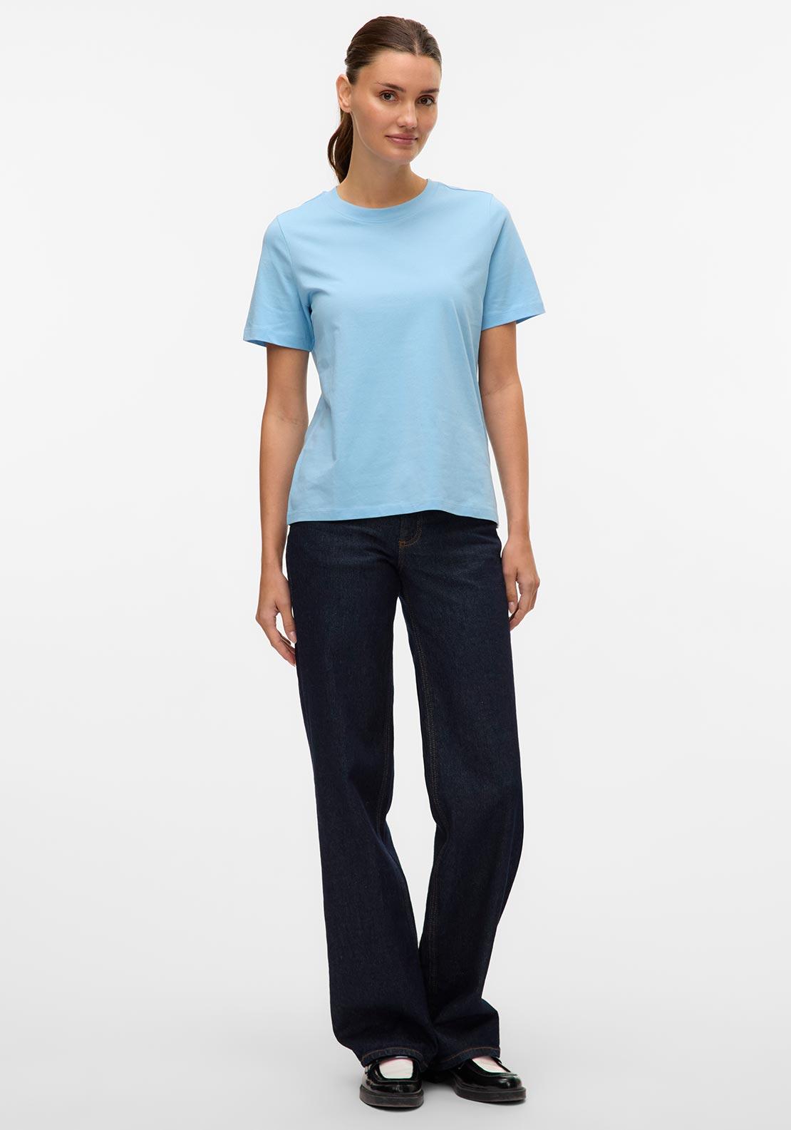 Vero Moda Paulina Short Sleeve T Shirt, Blue