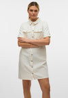 Vero Moda Jennie Denim Mini Dress, Light White