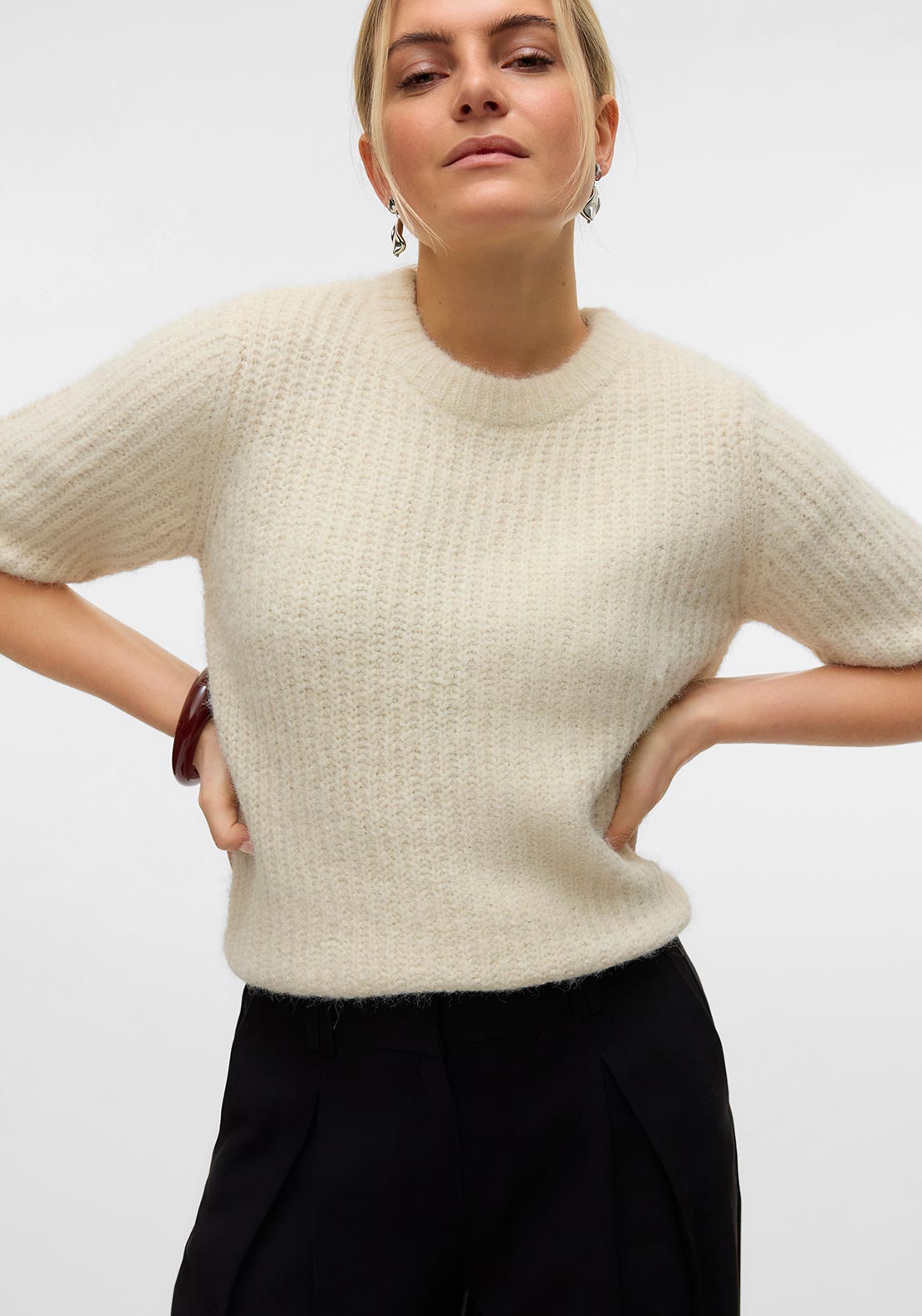 Vero Moda Awsome Knit Pullover, Cream