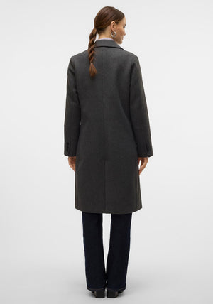 Vero Moda Fortune Sara Long Coat, Dark Grey