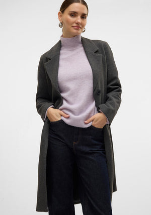 Vero Moda Fortune Sara Long Coat, Dark Grey