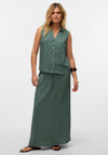 Vero Moda Mymilo Sleeveless Linen Blend Shirt, Green