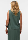 Vero Moda Mymilo Sleeveless Linen Blend Shirt, Green