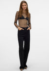 Vero Moda Berry Embellished Sheer Mesh Top, Black