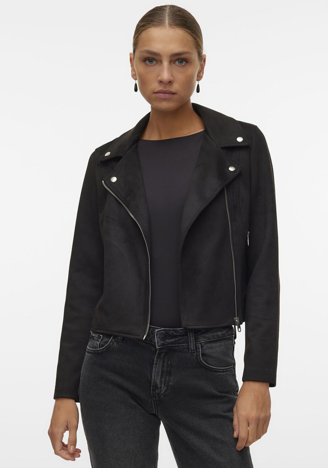 Vero Moda Jose Faux Suede Short Jacket, Black
