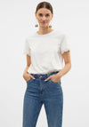 Vero Moda Hanne Lace Trim T Shirt, White