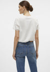 Vero Moda Hanne Lace Trim T Shirt, White