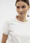 Vero Moda Hanne Lace Trim T Shirt, White