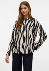 Vero Moda Sara Animal Print Shirt, Black and Beige