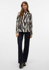 Vero Moda Sara Animal Print Shirt, Black and Beige