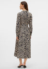 Vero Moda Vigdis Abstract Midi Dress, Black