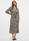 Vero Moda Vigdis Abstract Midi Dress, Black