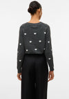Vero Moda Doffy Heart Knit Jumper, Grey