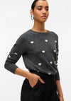 Vero Moda Doffy Heart Knit Jumper, Grey
